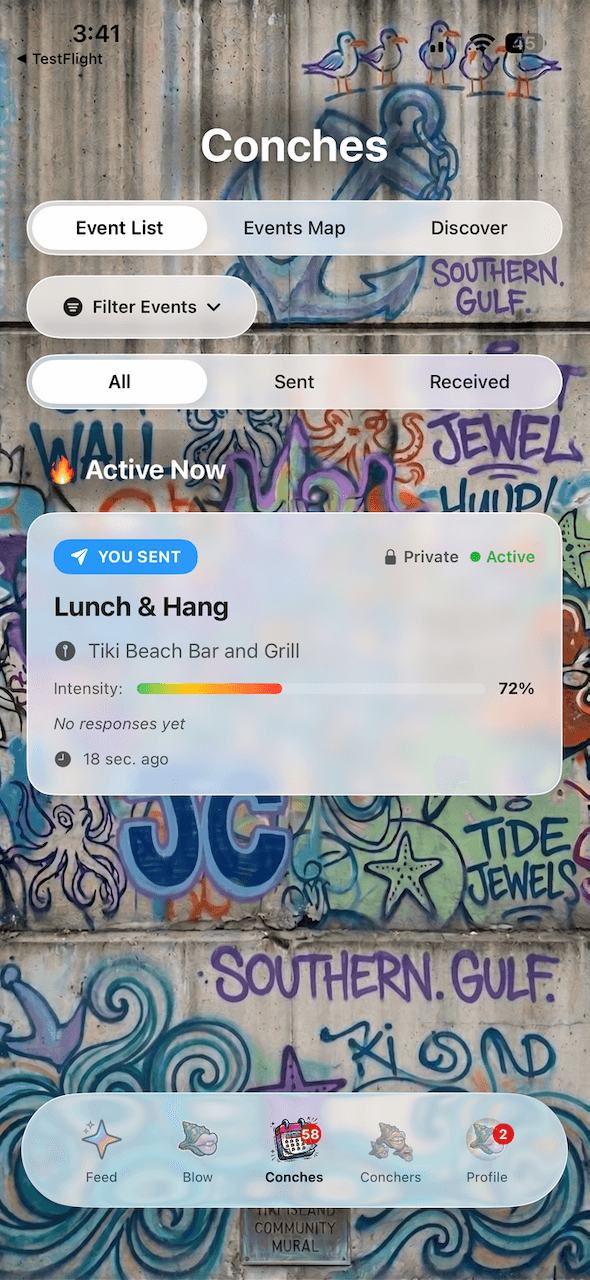Coordinate & Hang Out screen